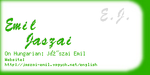 emil jaszai business card